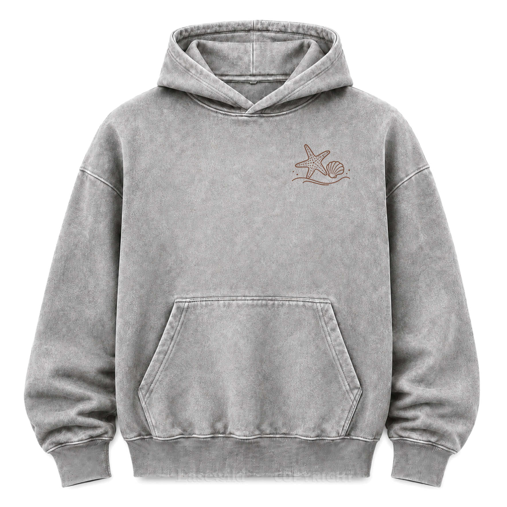Ocean Breeze Wave Washed Graphic Hoodie