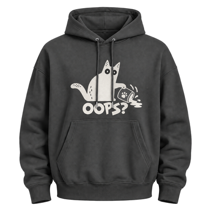 Oops! Clumsy Cat Hoodie – Cute Funny Graphic Sweatshirt