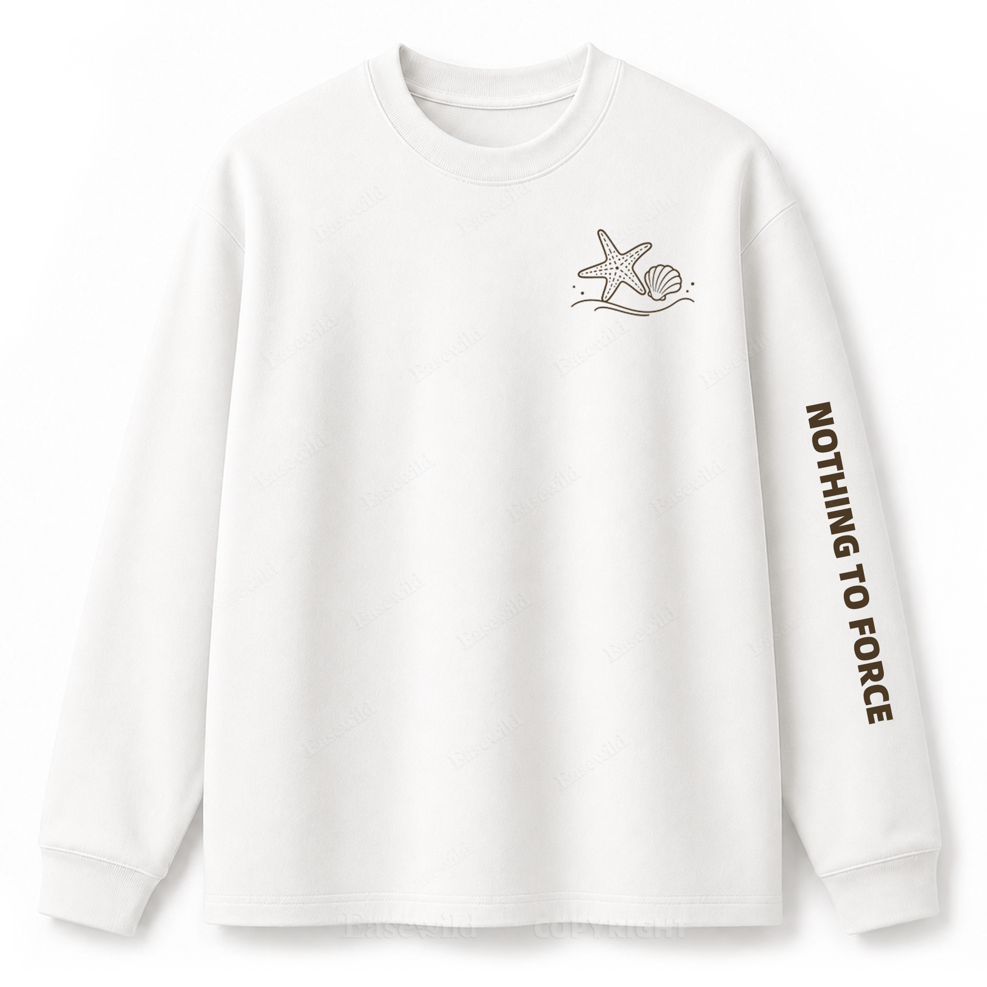 Ocean Breeze Wave Washed Graphic Long Sleeve Tee