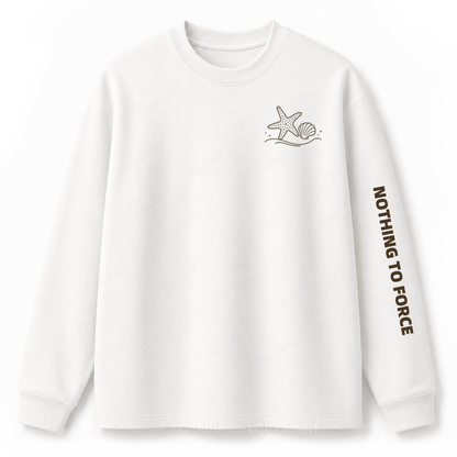Ocean Breeze Wave Washed Graphic Long Sleeve Tee