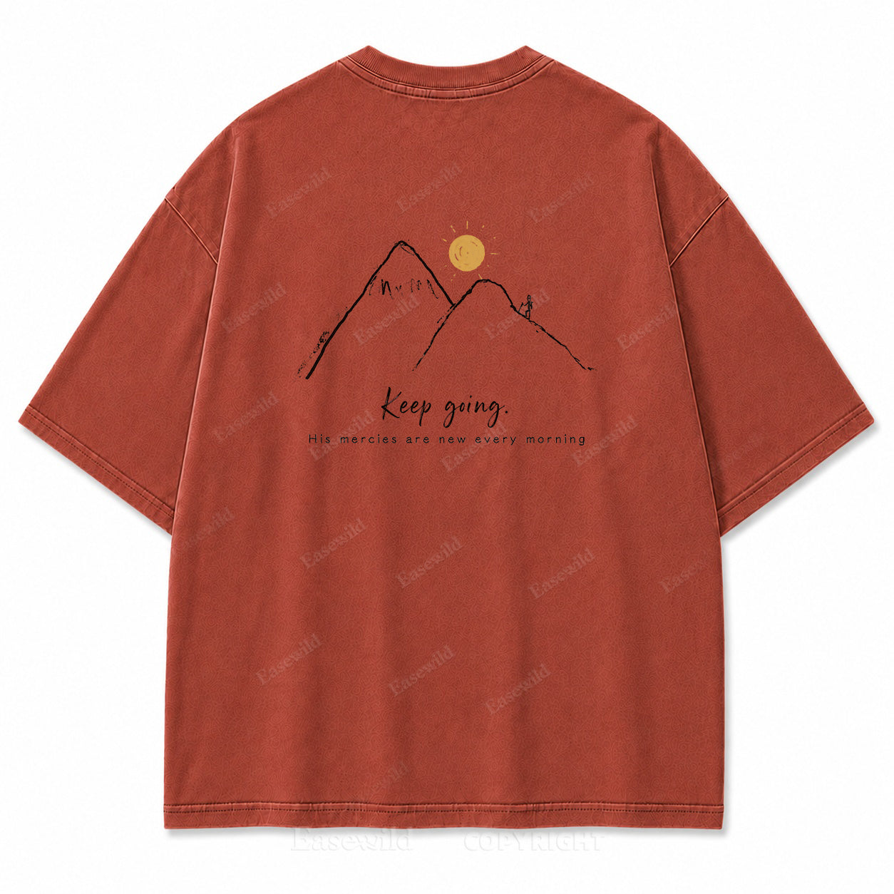Keep Going Mountain Washed Back Print Tee