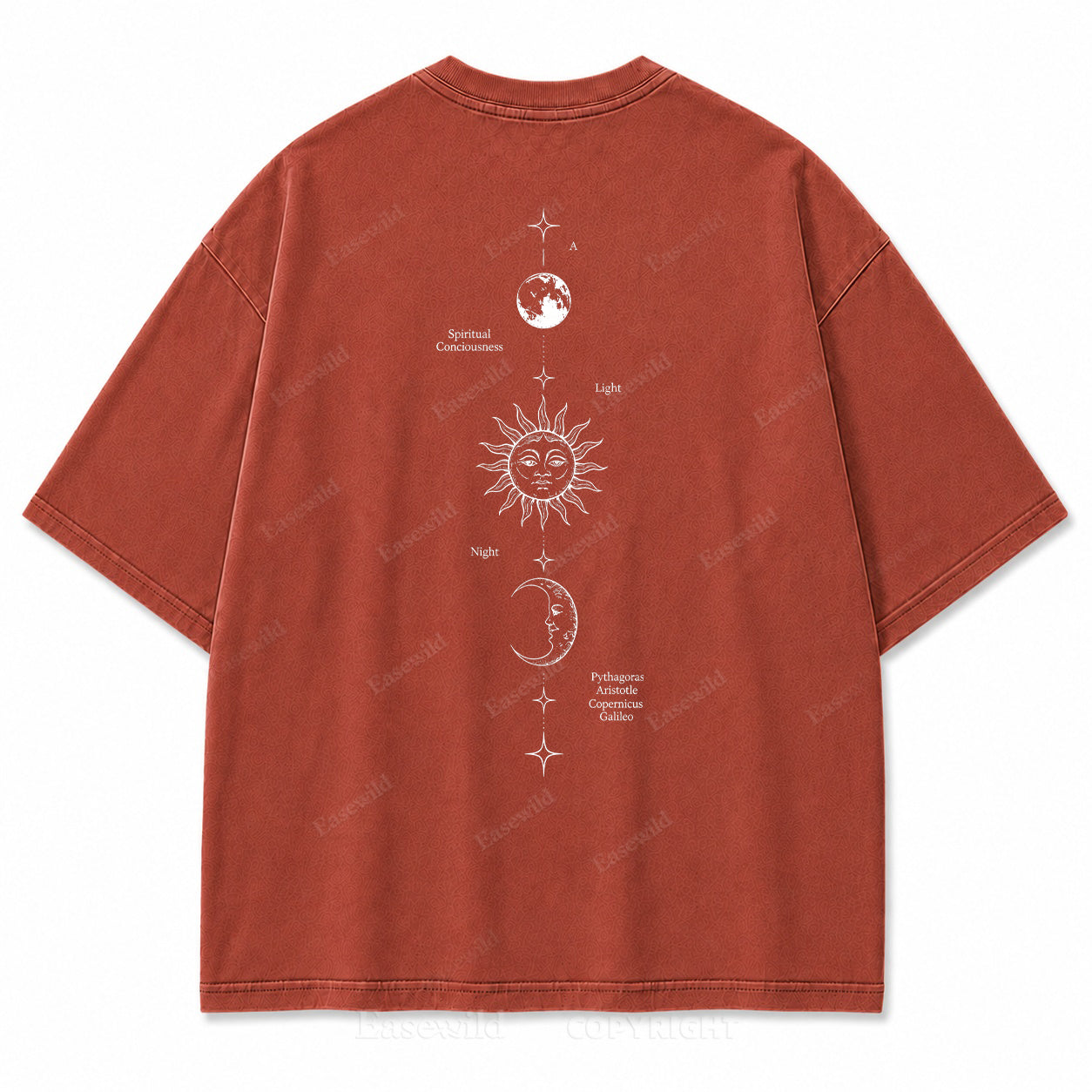 Spiritual Consciousness Sun & Moon Washed Back Print Tee