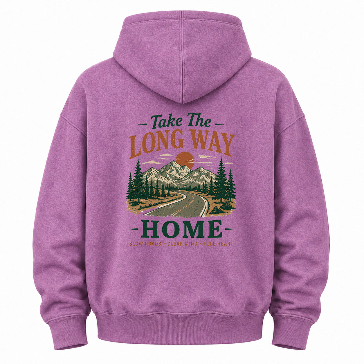 Take The Long Way Home Graphic Washed Hoodie
