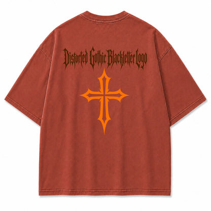 Gothic Cross Blackletter Graphic T-Shirt