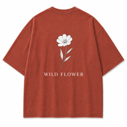 Wild Flower Line Art Graphic T-Shirt