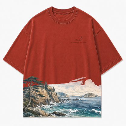 Pacific Bluff Coastal Landscape Graphic T-Shirt