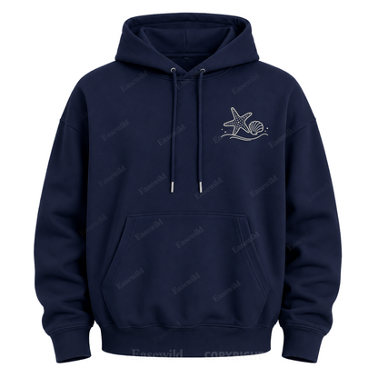 Ocean Breeze Wave Graphic Hoodie