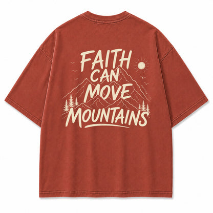 Faith Mountains Line Art Graphic T-Shirt