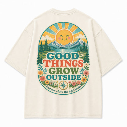 Good Things Grow Outside Washed T-Shirt