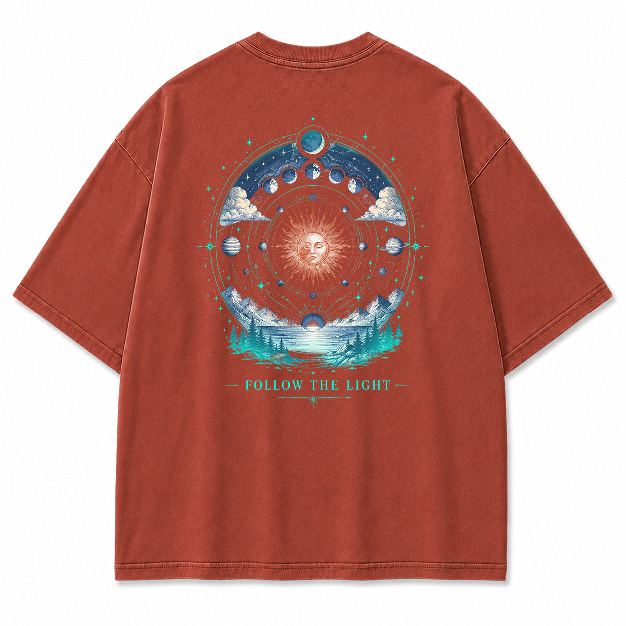 Celestial Path Solar Moon Graphic T-Shirt