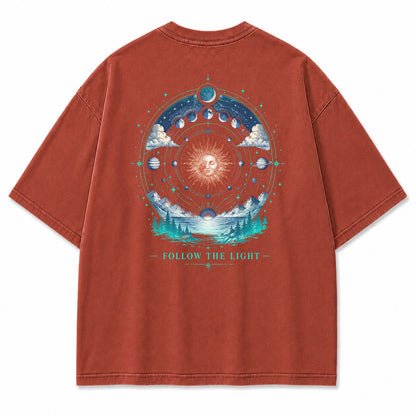 Celestial Path Solar Moon Graphic T-Shirt