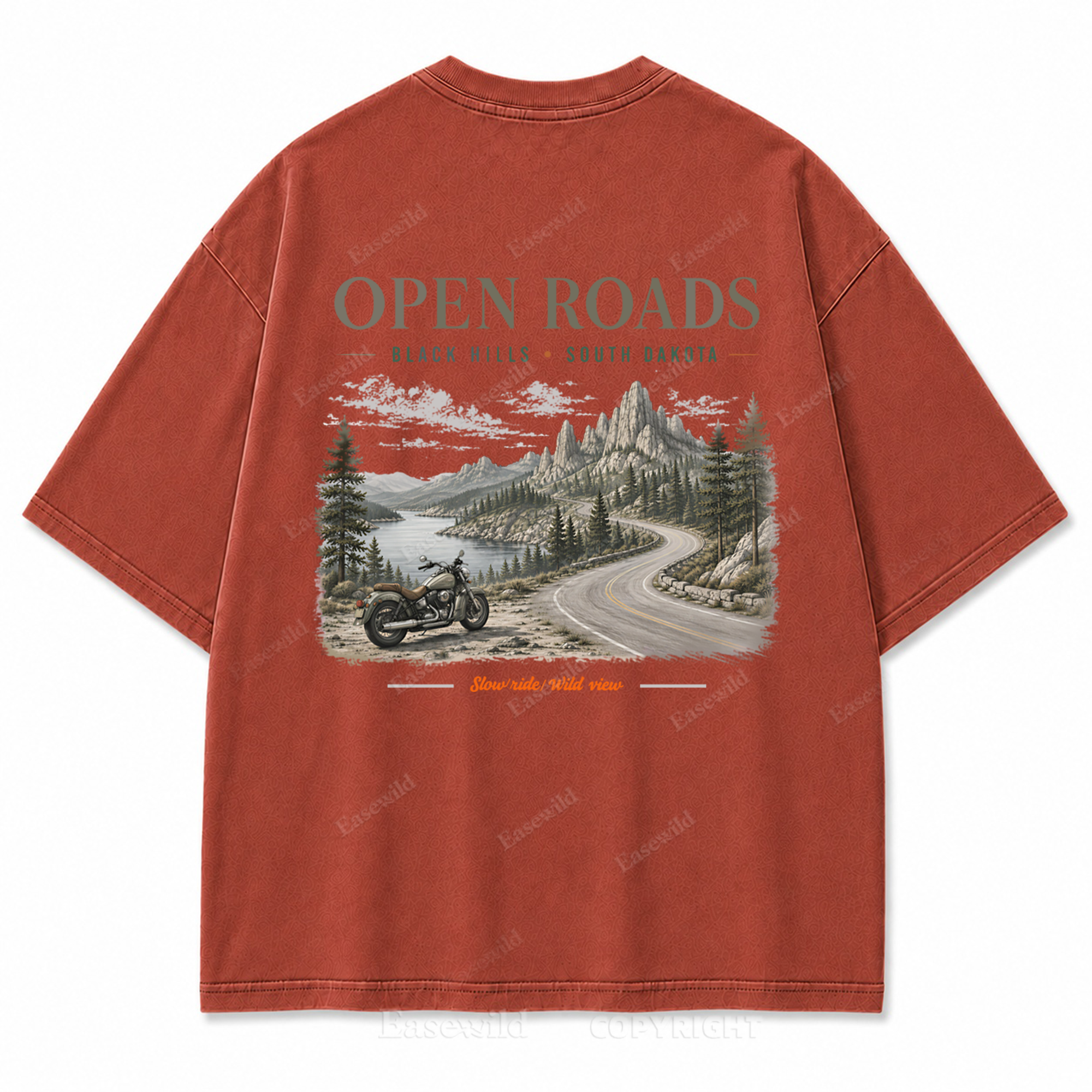 Open Roads Black Hills Washed Back Print Tee
