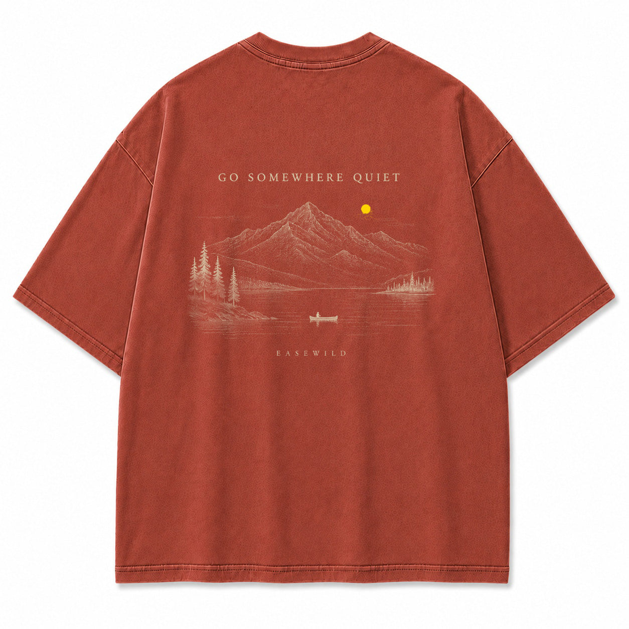 T-Shirt mit ruhigem Alpensee-Motiv