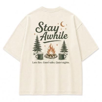 Stay Awhile Campfire Nights Graphic Tee