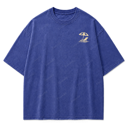 Summer Never Ends T-Shirt mit Strand-Print-Waschung