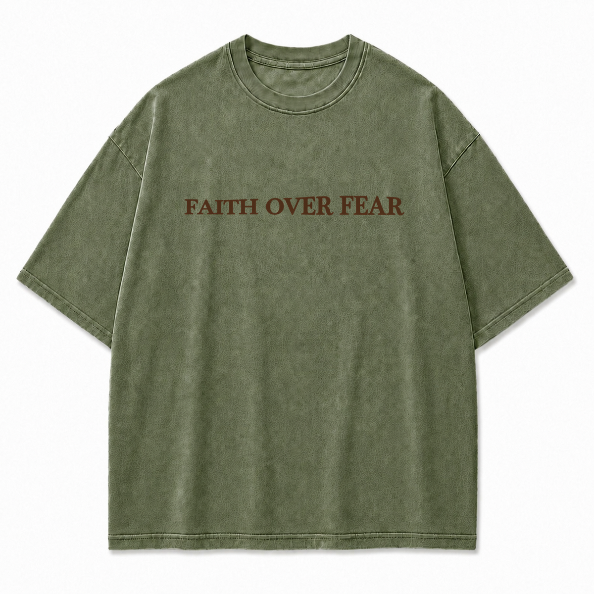 Faith Over Fear Oversized Christian Graphic Tee