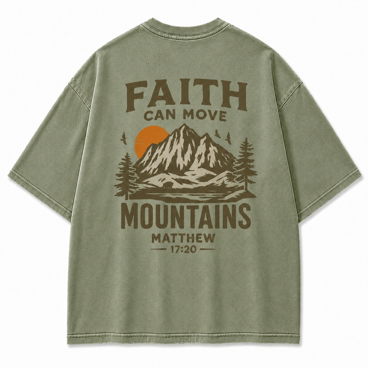 Faith Can Move Mountains Washed Back Print Tee