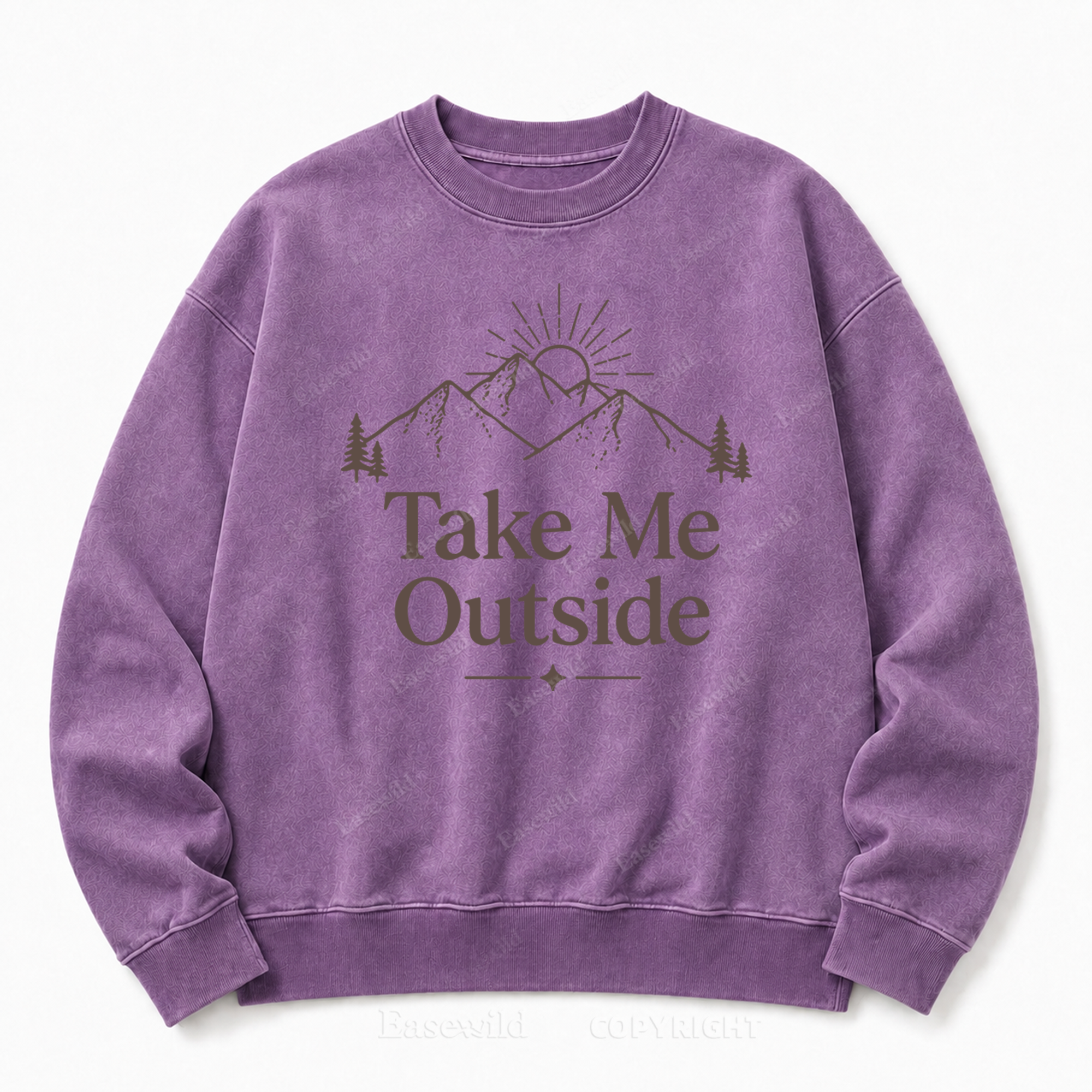 Take Me Outside Front Graphic Washed Crewneck