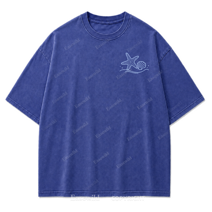 Ocean Breeze Ride The Flow Graphic Washed T-Shirt