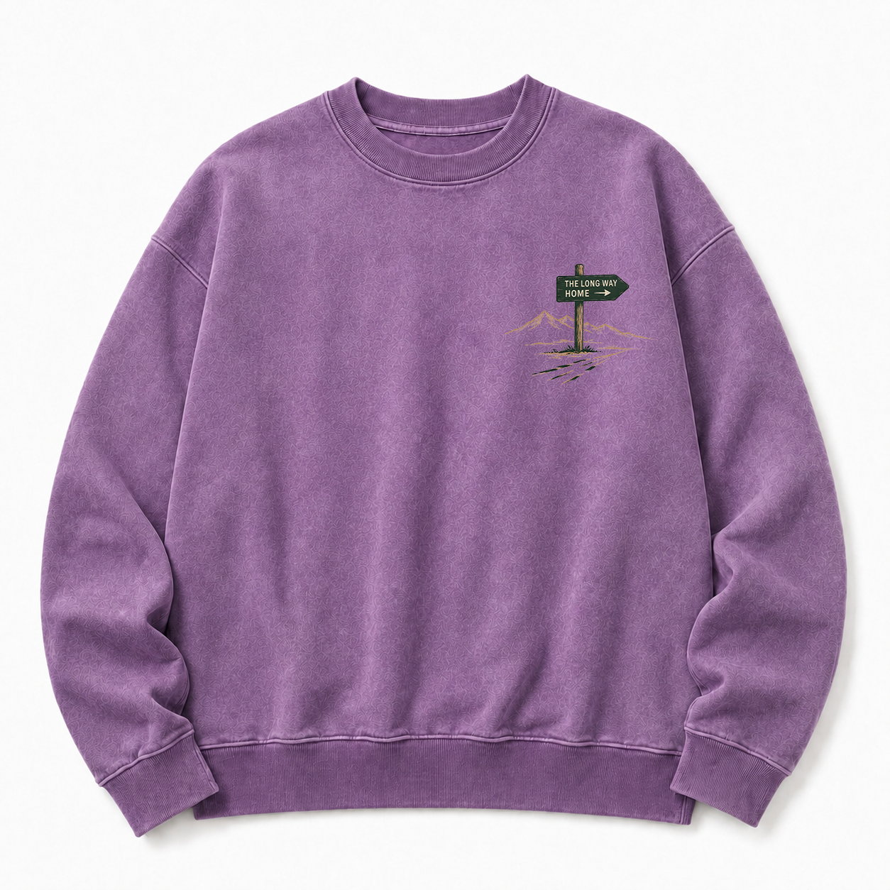 Take The Long Way Home Washed Graphic Sweatshirt