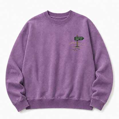Take The Long Way Home Washed Graphic Sweatshirt