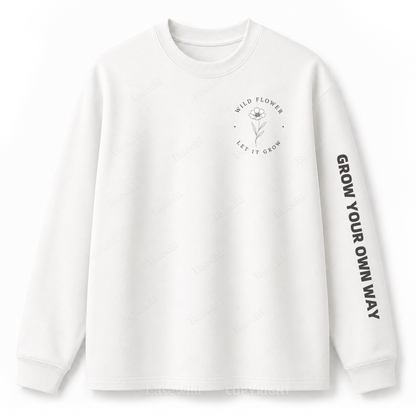 Wild Flower Minimal Graphic Long Sleeve Tee