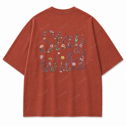 Grow Wild Floral Washed Back Print Tee