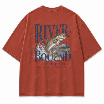 River Bound Trout Fishing Graphic T-Shirt