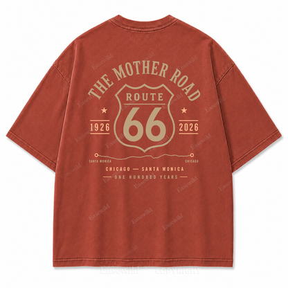 The Mother Road Centennial Washed Back Print Tee