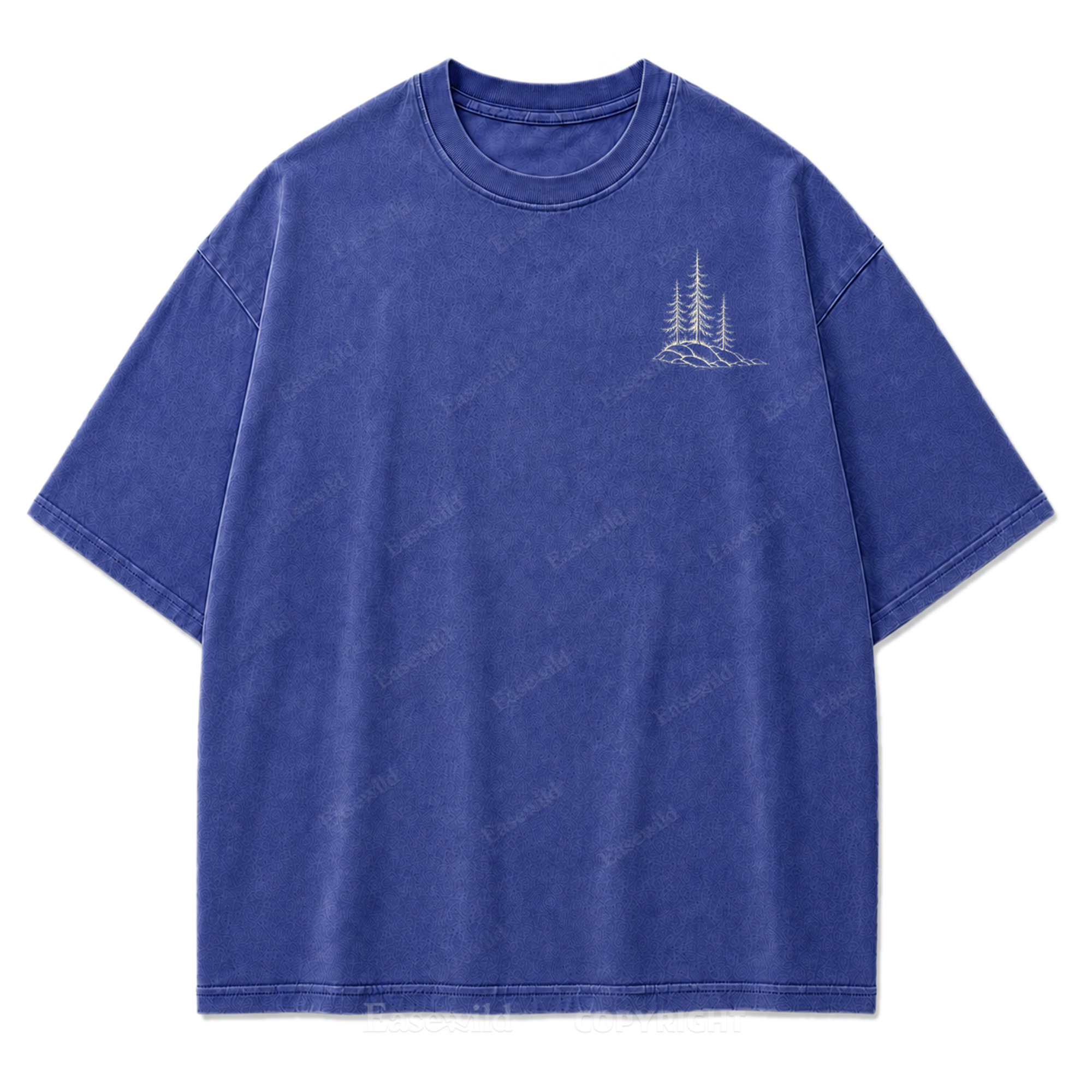 T-Shirt mit gewaschenem Druckmotiv „Ruhiger Alpensee“
