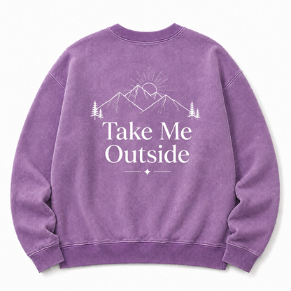 Take Me Outside Washed Grafik-Sweatshirt