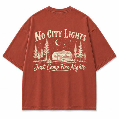No City Lights Campfire Graphic T-Shirt
