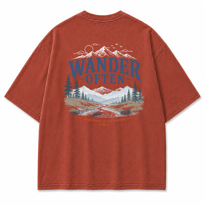 Wander Often Mountain River Graphic T-Shirt