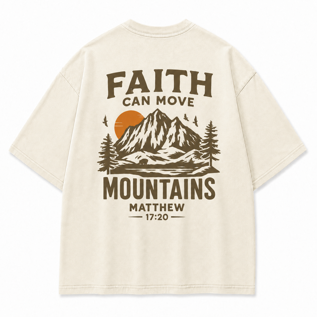 Faith Can Move Mountains Washed Back Print Tee