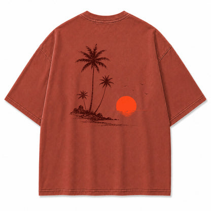 Sunset Shore Palm Island Graphic T-Shirt