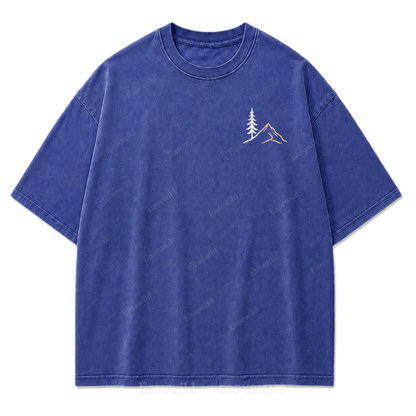 Stay Wild Stay Free Horizon Washed Print Tee