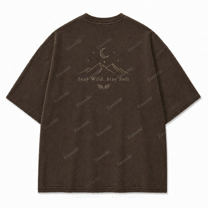 Stay Wild, Stay Soft Minimalist Mountain Tee