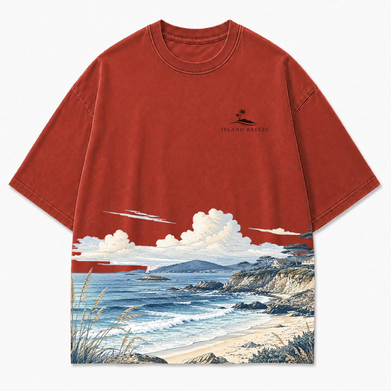 Seabreeze Cove Coastal Graphic T-Shirt