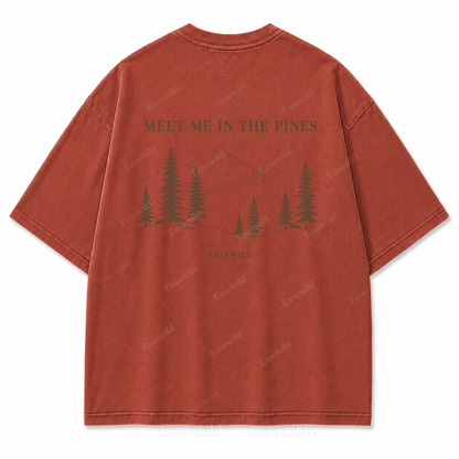 Meet Me in the Pines Washed Back Print Tee