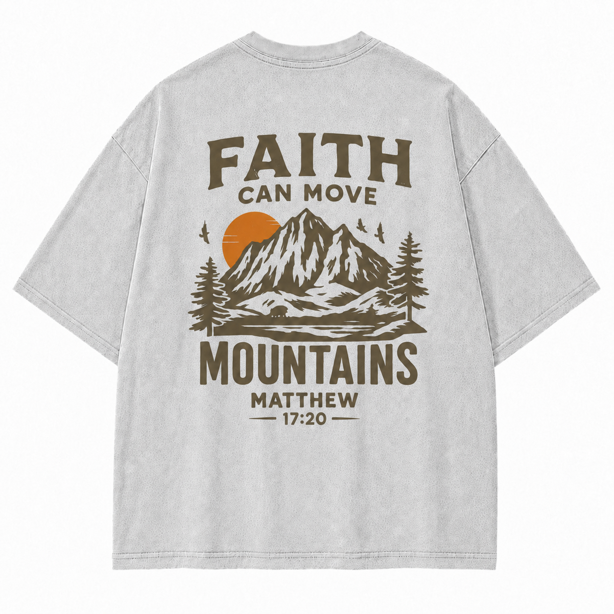 Faith Can Move Mountains Washed Back Print Tee