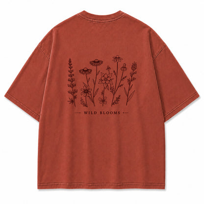 Wild Blooms Botanical Flower Graphic T-Shirt