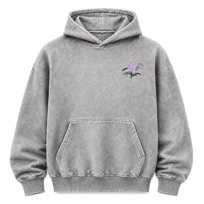We All Grow Floral Botanical Washed Graphic Hoodie