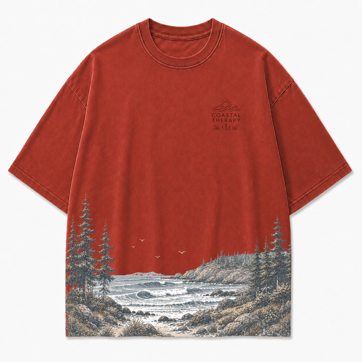 Coastal Therapy Landscape Scenic Hem Tee