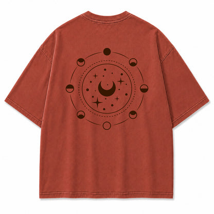 Lunar Phase Celestial Moon Graphic T-Shirt