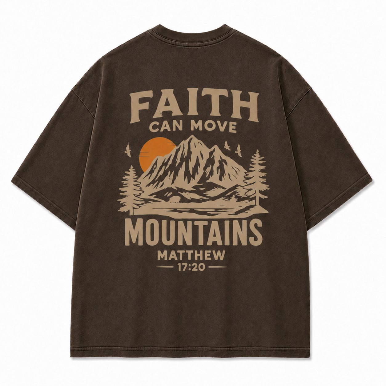 Faith Can Move Mountains Washed Back Print Tee