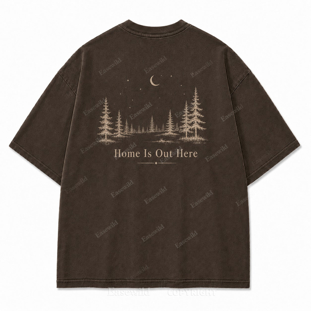Home Is Out Here Minimalist Forest Tee