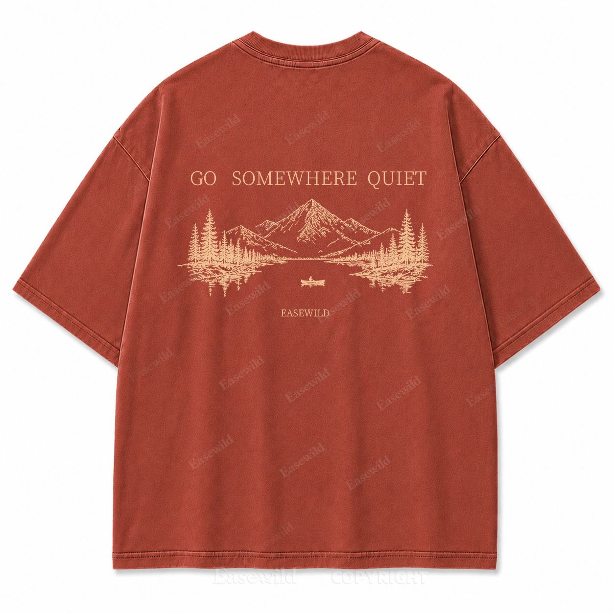 Go Somewhere Quiet Washed Back Print Tee