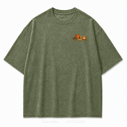 Live Wild Stay Free Vintage Camping PrintTee
