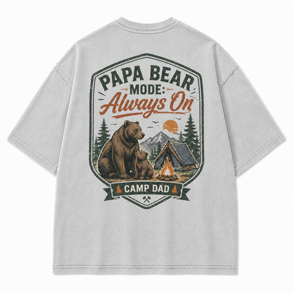 Papa Bear Camp Dad Washed T-Shirt