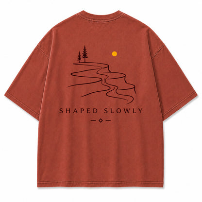 Shaped Slowly Canyon River Graphic T-Shirt